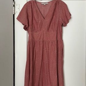 Loft mini dress pink polka dots